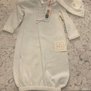 Knit receiving gown set.